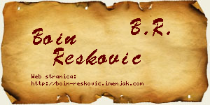 Boin Resković vizit kartica